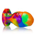 Oxballs Honcho 5 Inch Girthy Rainbow Silicone Veiny Butt Plug