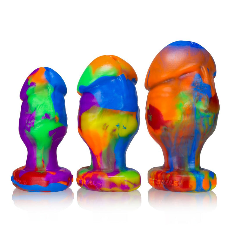 Oxballs Honcho 5 Inch Girthy Rainbow Silicone Veiny Butt Plug