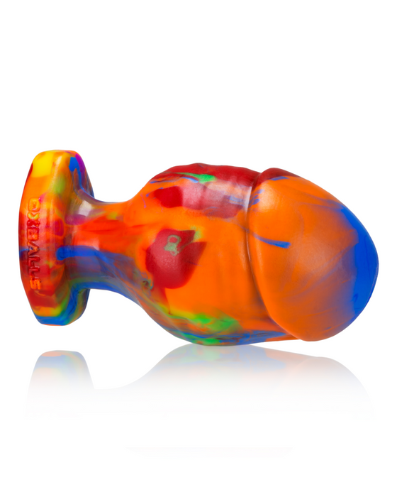 Oxballs Honcho 6 Inch Girthy Rainbow Silicone Veiny Butt Plug