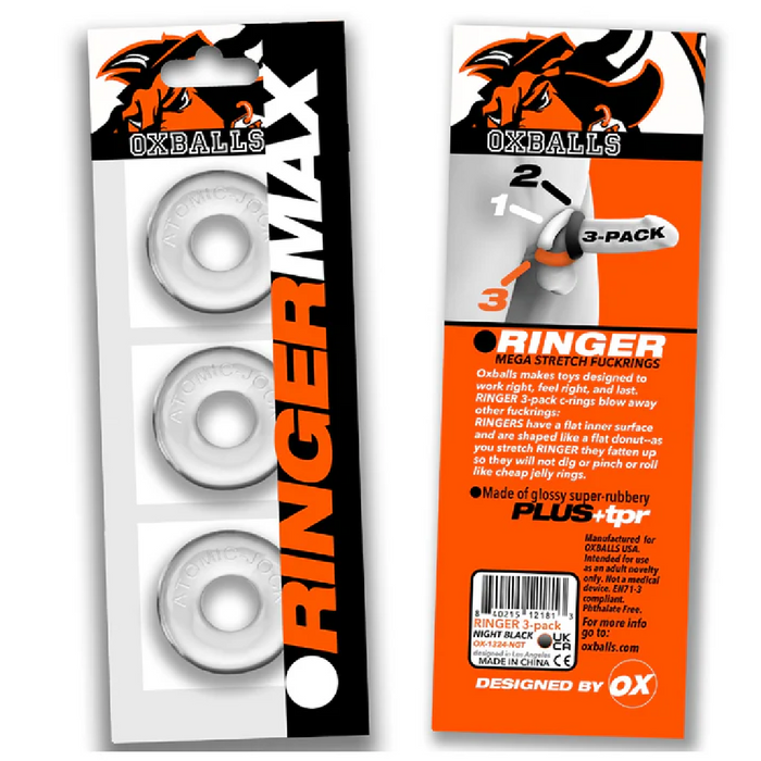 Oxballs Ringer Max Set of 3 Clear Donut Cock Rings