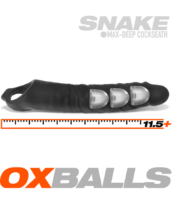 Oxballs Snake Extra Long 11 Inch Cock Sheath - Black