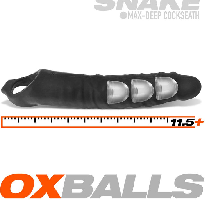 Oxballs Snake Extra Long 11 Inch Cock Sheath - Black