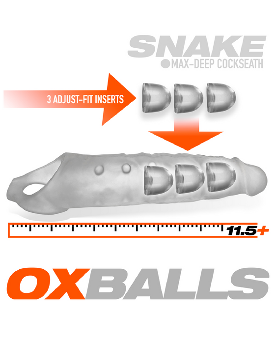 Oxballs Snake Extra Long 11 Inch Cock Sheath - Clear