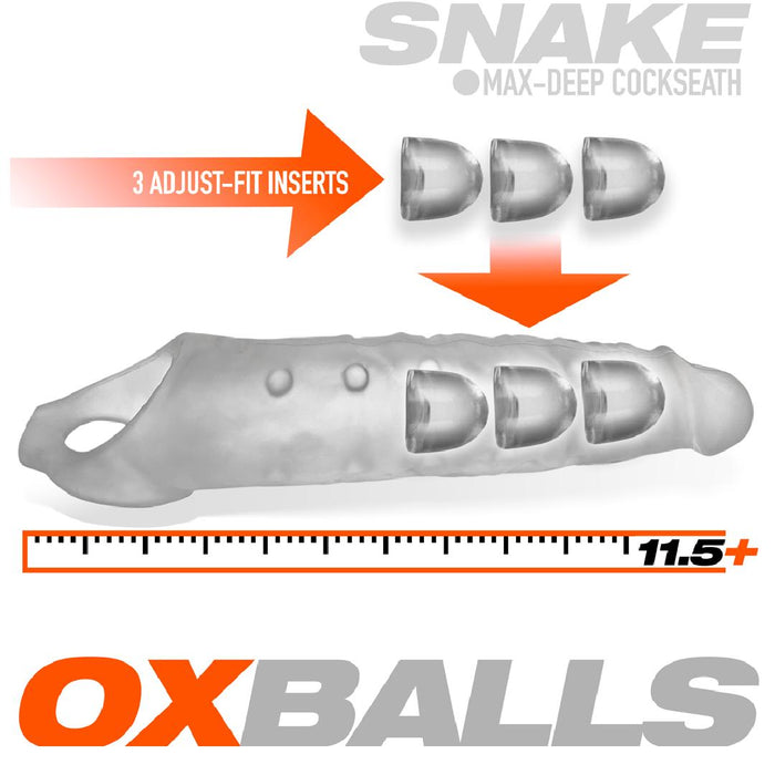 Oxballs Snake Extra Long 11 Inch Cock Sheath - Clear