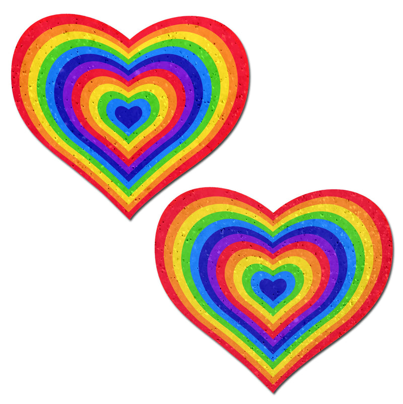 Rainbow Heart Velvet Pasties