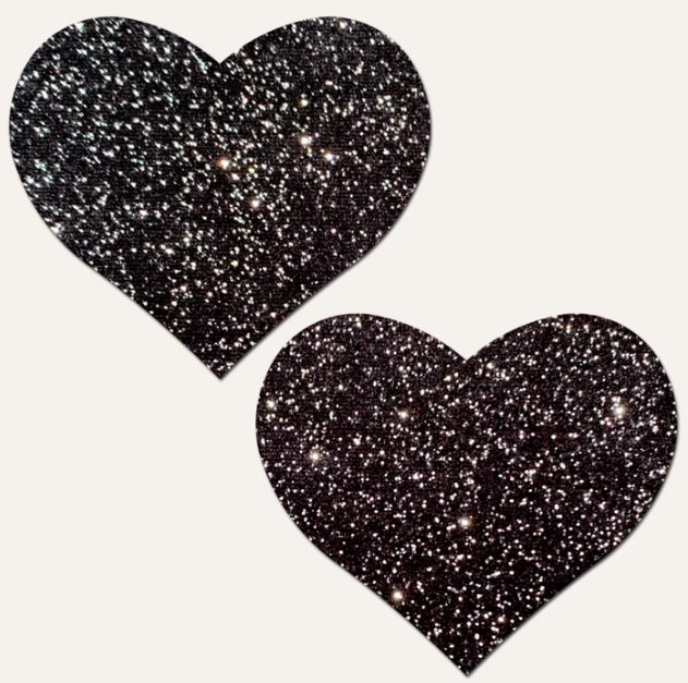 Heart Sparkle Black Pasties
