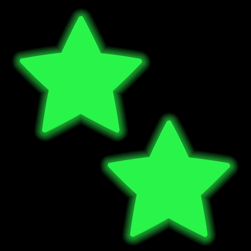 Glow in the Dark Yellow Star Pasties