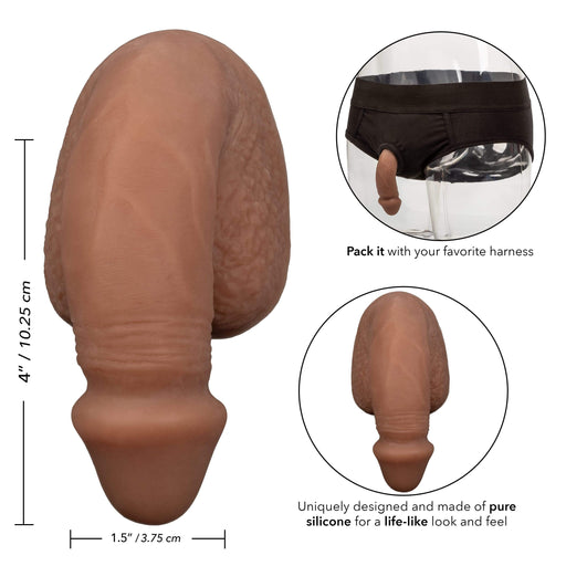 CalExotics Packer Packer Gear Silicone Packing Penis 4 Inch - Brown