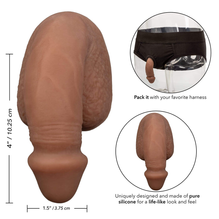 CalExotics Packer Packer Gear Silicone Packing Penis 4 Inch - Brown