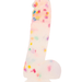 BMS Enterprises Dildo Addiction Party Marty 7.5 Inch Silicone Rainbow Confetti Dildo