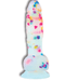 BMS Enterprises Dildo Addiction Party Marty 7.5 Inch Silicone Rainbow Confetti Dildo