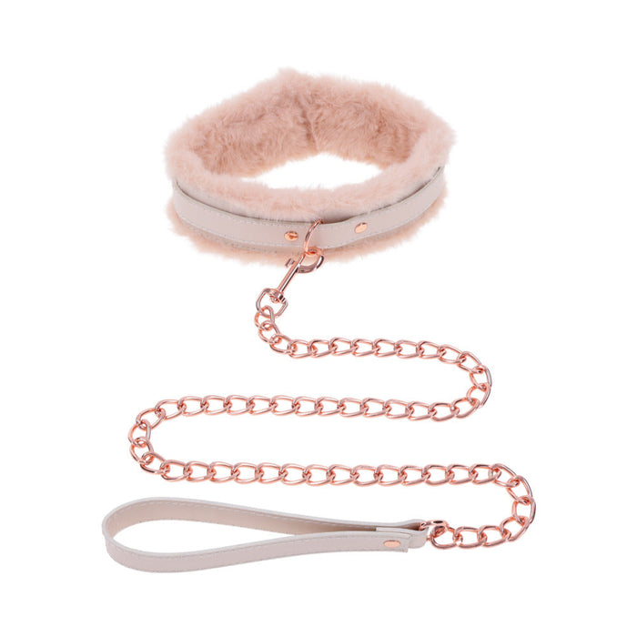 Peaches 'n Cream Fur Collar and Leash