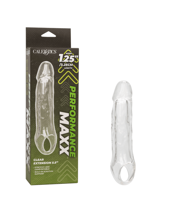 CalExotics Penis Extension Performance Maxx 5.5 Inch Clear Penis Extension with Ball Strap