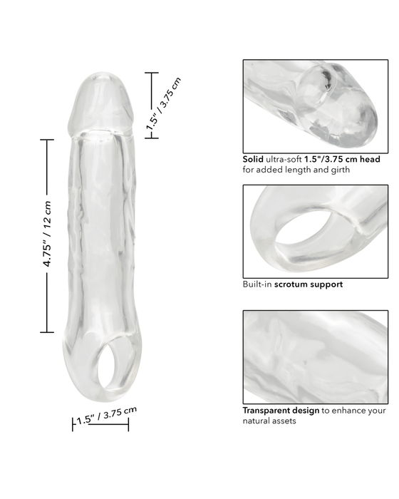 CalExotics Penis Extension Performance Maxx 6.5 Inch Clear Penis Extension with Ball Strap