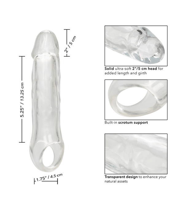 CalExotics Penis Extension Performance Maxx 7.5 Inch Clear Penis Extension with Ball Strap