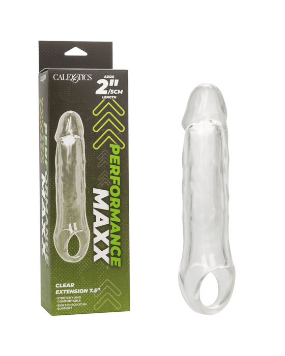 CalExotics Penis Extension Performance Maxx 7.5 Inch Clear Penis Extension with Ball Strap