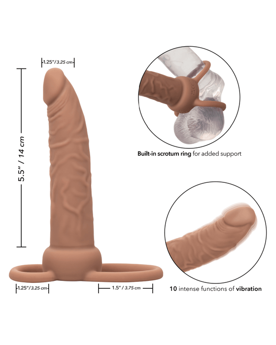 CalExotics Dildo Performance Maxx Double Penetration Vibrating Dildo - Light Chocolate