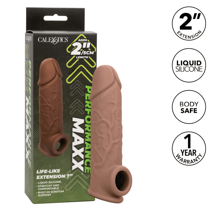 Performance Maxx Life-Like 7 Inch Extension with Ball Strap - Chocolate