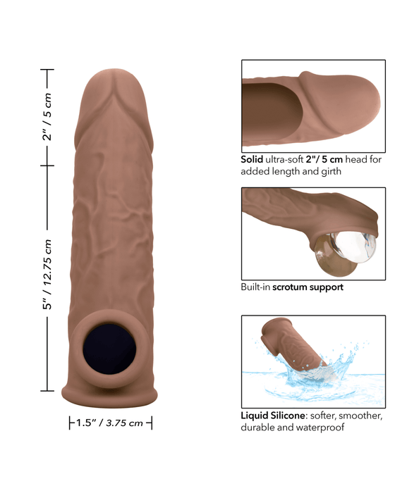 CalExotics Penis Extension Performance Maxx Life-Like 7 Inch Extension with Ball Strap - Chocolate