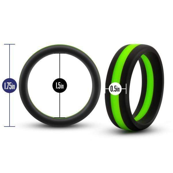 Blush Novelties Cock Ring Performance Silicone Silicone Go Pro Cock Ring - Black & Green