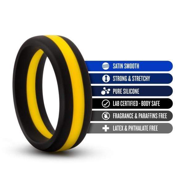 Blush Novelties Cock Ring Performance Silicone Silicone Go Pro Cock Ring  - Black & Yellow