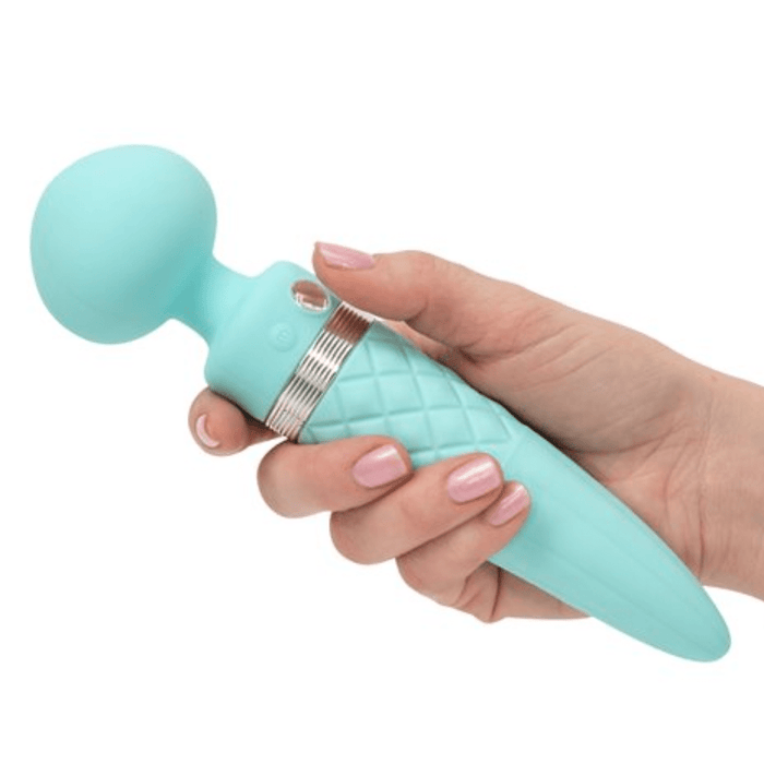 BMS Enterprises Vibrator Pillow Talk Sultry Warming Double Ended Wand Vibrator - Teal