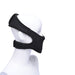 The Sportsheets Pivot Face Sitting Strap On Harness is displayed on a white mannequin's head and neck. The black harness wraps around the chin and the back of the head to keep the mouth closed during sleep, offering comfort similar to a strap-on, helping to prevent snoring and improve breathing.