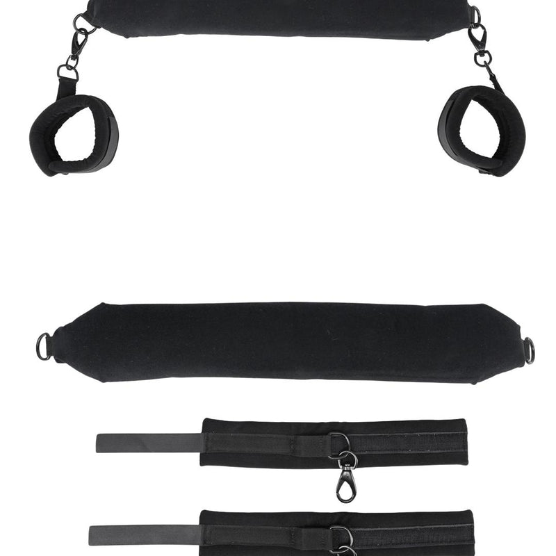 Pivot Positioning Bar Sex Sling with Cuffs - Black