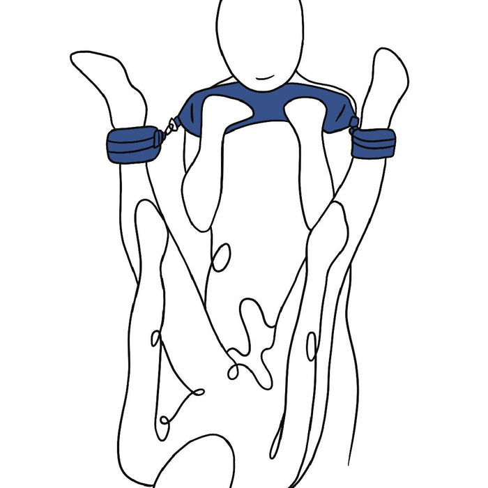 Pivot Positioning Bar Sex Sling with Cuffs - Black