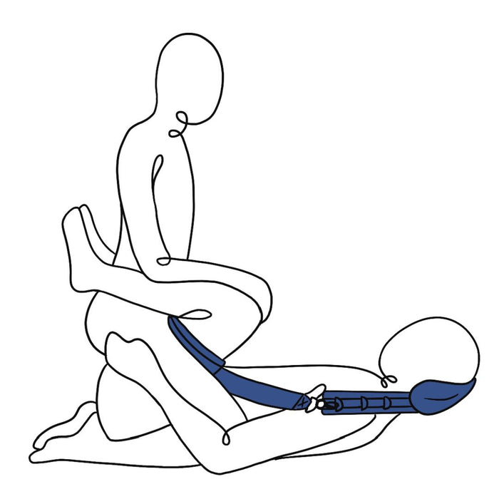 Pivot Positioning Partner Sex Sling with Neck Support - Black