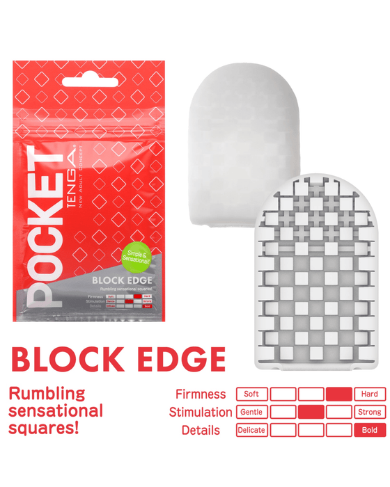 Tenga Masturbator Pocket Tenga Disposable Masturbation Sleeve - Block Edge