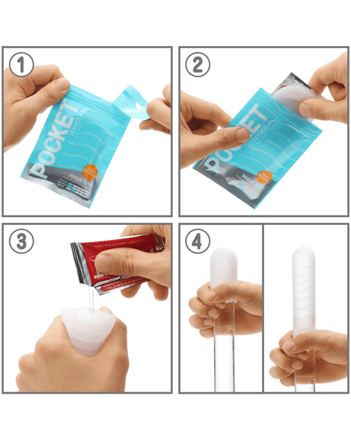 Tenga Masturbator Pocket Tenga Disposable Masturbation Sleeve - Wave Line