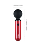 Pomi Petite Clitoral Wand Vibrator - Red showing size of wand 