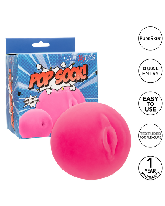 Pop Sock Pocket Pussy Real Feel Stretchy Stroker - Pink