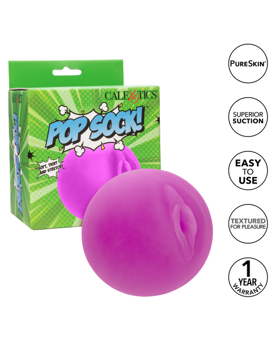 Pop Sock Pocket Pussy Real Feel Stretchy Stroker - Purple