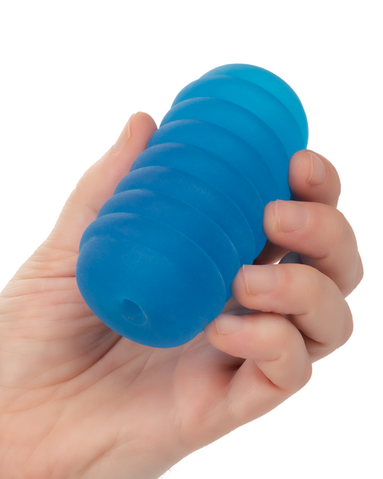 Pop Sock Ribbed Ultra Squishy Reversible Stroker - Blue