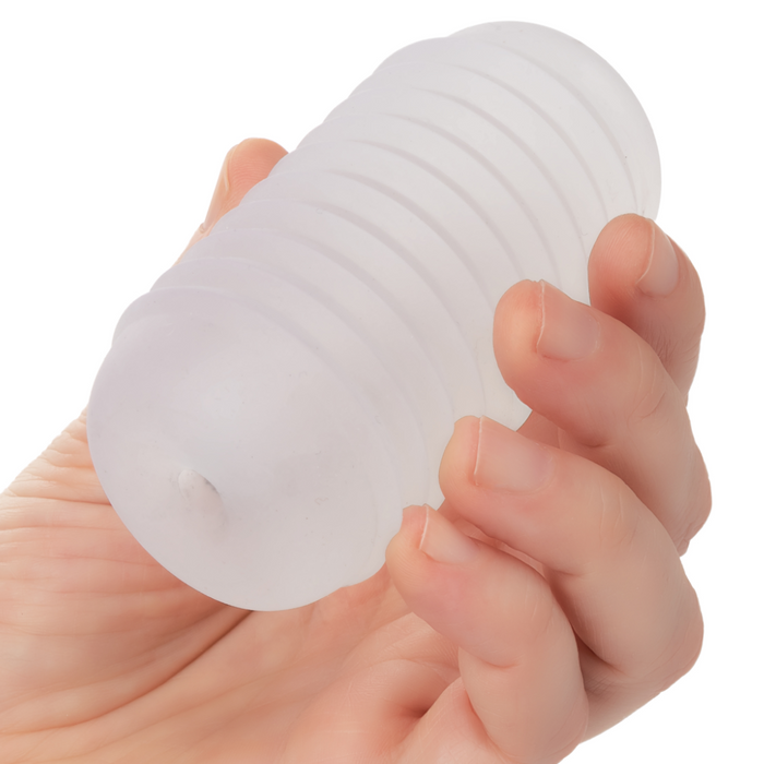 Pop Sock Ribbed Ultra Squishy Reversible Stroker - Clear