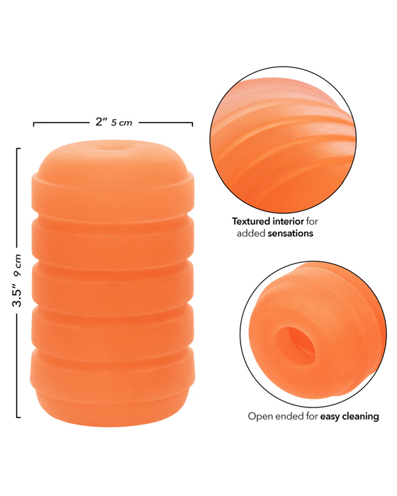 Pop Sock Ribbed Ultra Squishy Reversible Stroker - Orange