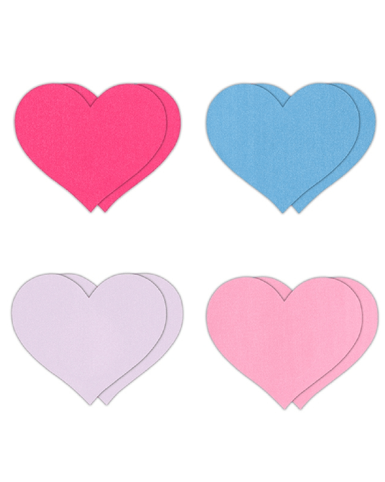 NS Novelties Pasties Pretty Pasties Hearts in Pinks and Blues Set of 4