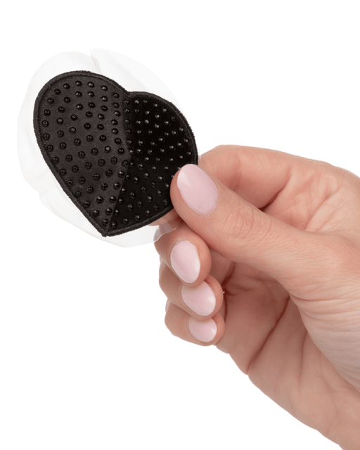 CalExotics Pasties Radiance™ Heart Shaped Reusable Black Pasties with Gem Accents