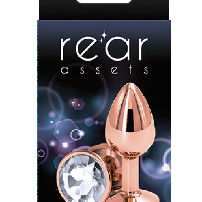 NS Novelties Butt Plug Rear Assets Rose Gold and Clear Gemstone Anal Plug - Small