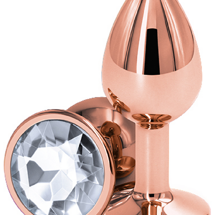 NS Novelties Butt Plug Rear Assets Rose Gold and Clear Gemstone Anal Plug - Small