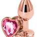 NS Novelties Butt Plug Rear Assets Rose Gold and Pink Gemstone Heart Anal Plug  - Small