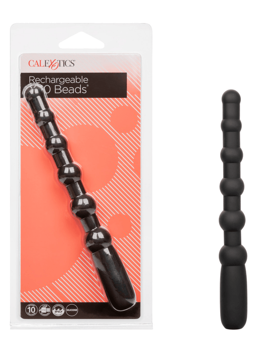 Calexotics Anal Toy Rechargeable X-10 Powerful Black Silicone Vibrating Anal Beads