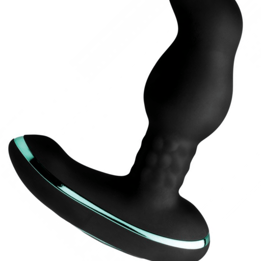 XR Brands Prostate Massager Rimsation Silicone Prostate Vibrator with Rotating Beads