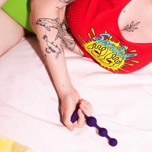 Romp Amp Flexible Anal Beads - Purple
