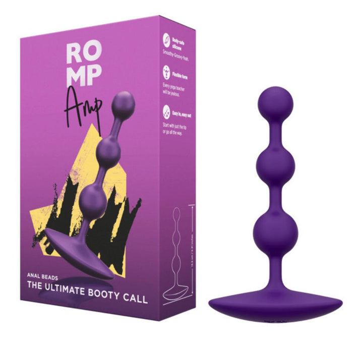 Romp Amp Flexible Anal Beads - Purple