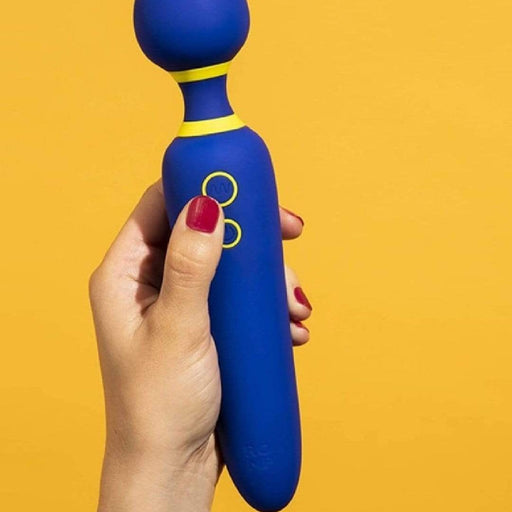 WOW Vibrator Romp Flip Powerful Rechargeable Silicone Wand Vibrator - Blue