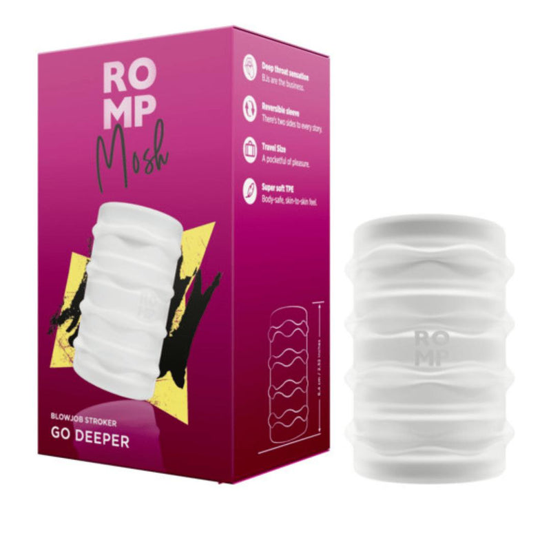 Romp Mosh Compact Reversible Manual Stroker - Clear
