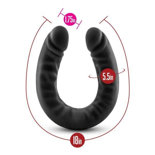 Blush Novelties Dildo Ruse 18 inch Silicone Double Dildo - Black